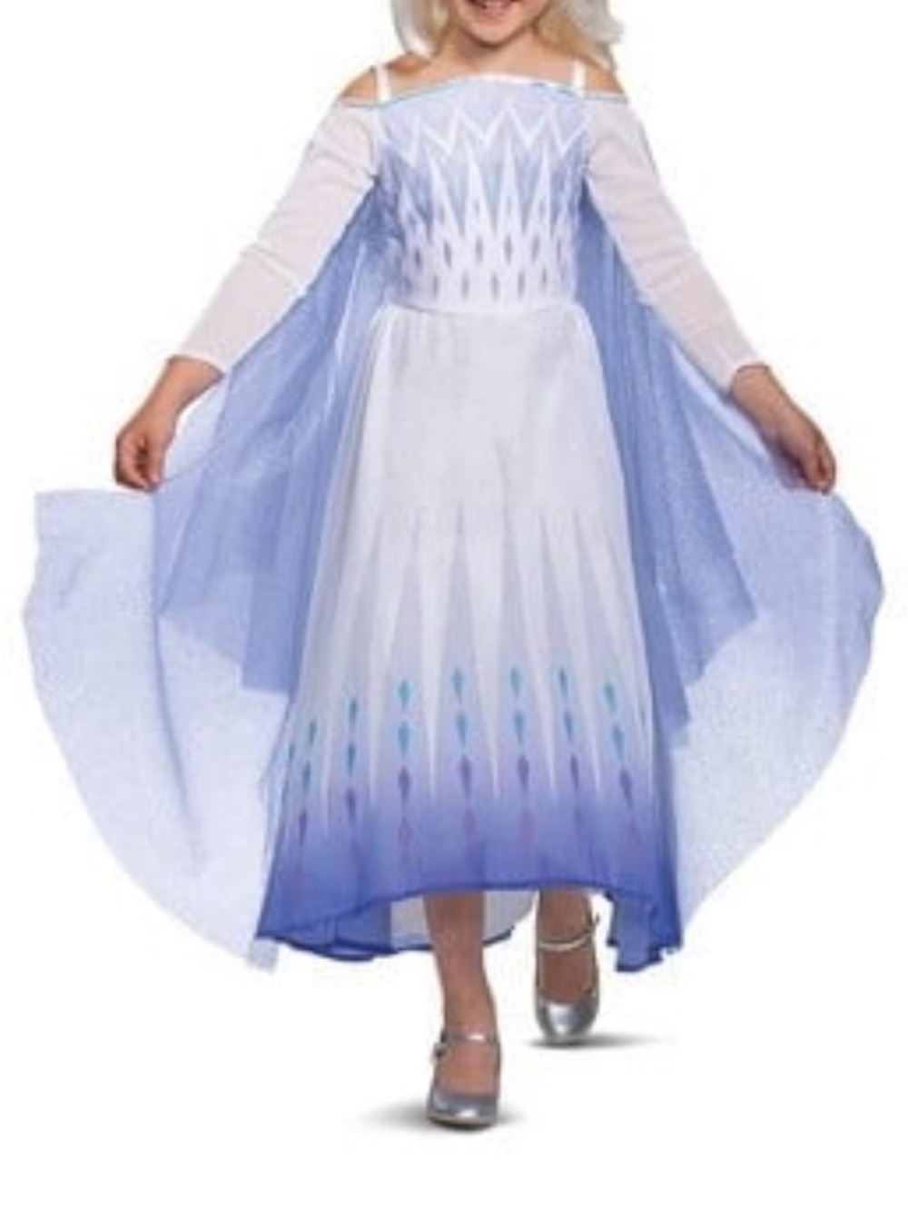Disney Brand Frozen 2 Elsa White & Blue Dress Costume Halloween Girl's size 7-8